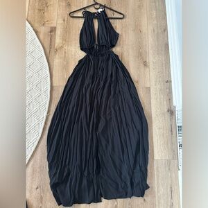 ASTR Black Backless Maxi Dress